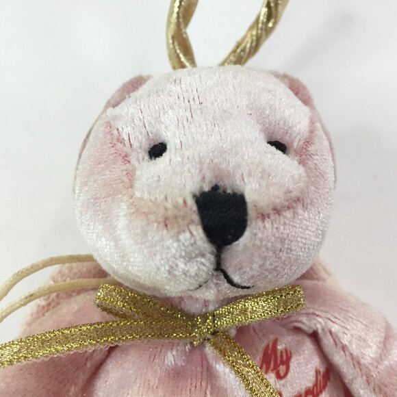 My Guardian Angel Pink Winged Teddy Bear with Lace by Aurora World 6" with Halo - Picture 4 of 11